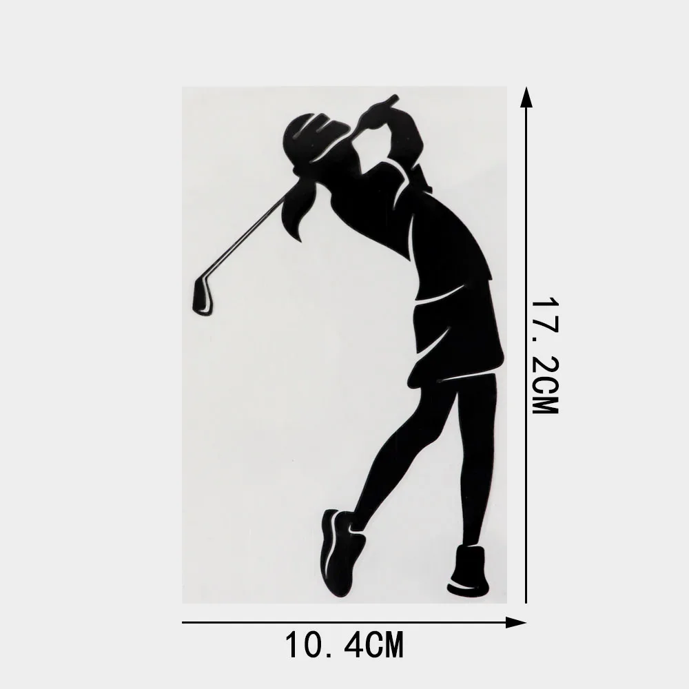 YJZT 10 4 см × 17 2 Женская виниловая наклейка-утюжок для гольфа черная/серебристая