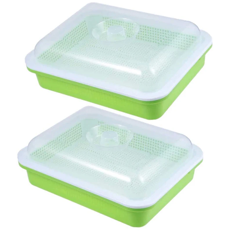 

Hot XD-2-Piece Seed Germination Tray, Seed Germination Tray With Lid, Soilless Cultivation With Drainage Holes