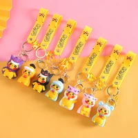 anime pikachu creative anime cartoon doll keychain pokemon cartoon doll keyring ring pendant kids gifts bag car key chain