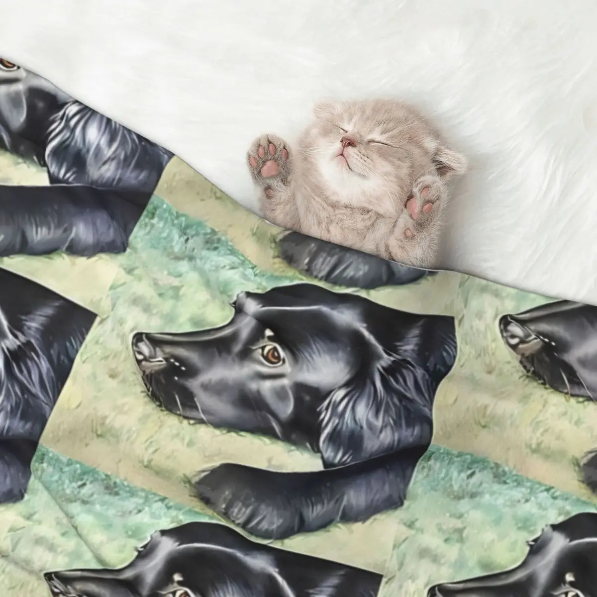 Теплое одеяло для домашних питомцев с плоским покрытием мягкое пушистое милое