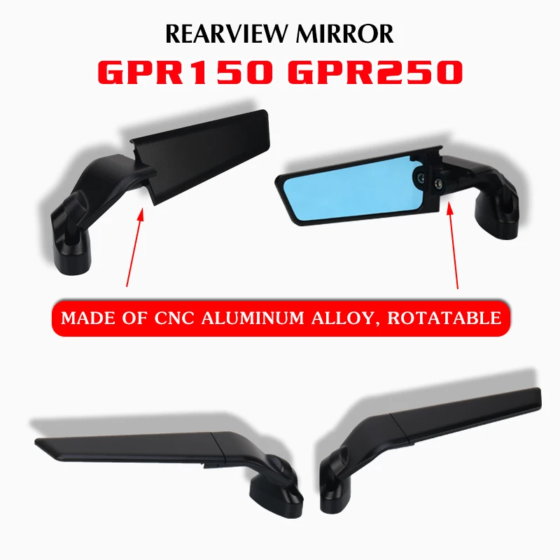 

For Aprilia GPR150 GPR250 GPR 150 250 Motorcycle CNC Aluminum Mirrors Modified Wind Wing Adjustable Rotating Rearview Mirror