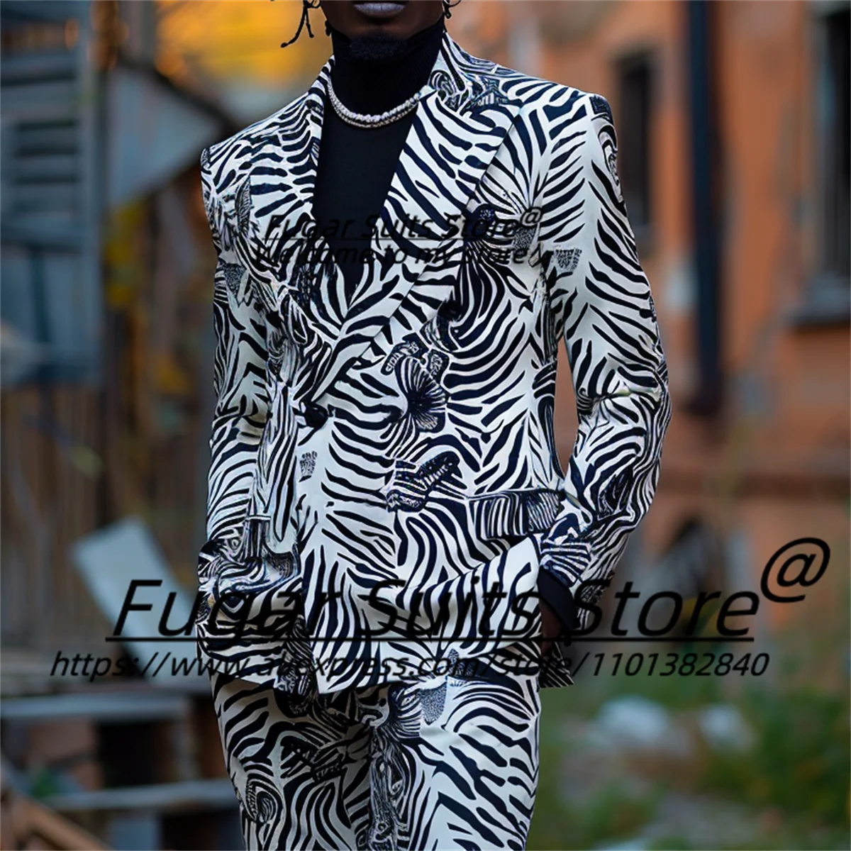 Модные повседневные мужские костюмы с леопардовым принтом облегающие смокинги