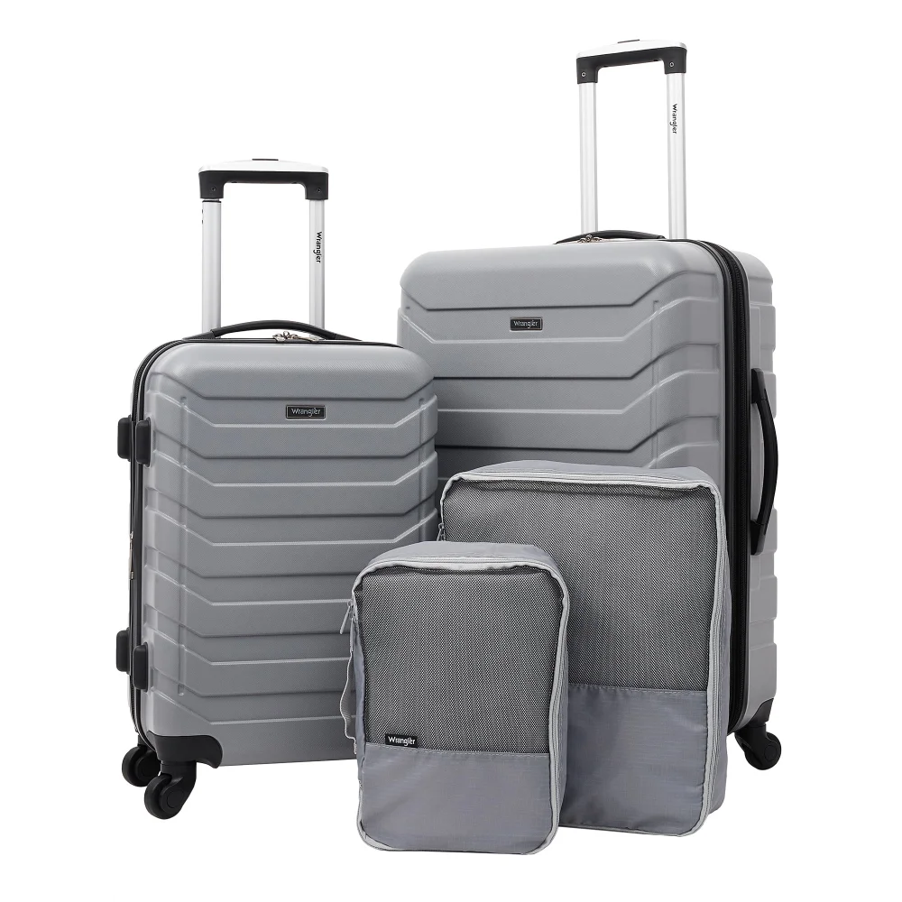

Wrangler 4 Piece Rolling Hardside Luggage Set, Sharkskin