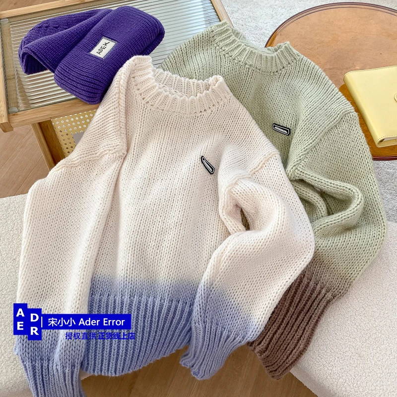 

Korean High quality Knitted Sweater Women's Autumn and Winter New Gradual Design Slim Short Knitted Shirt Top