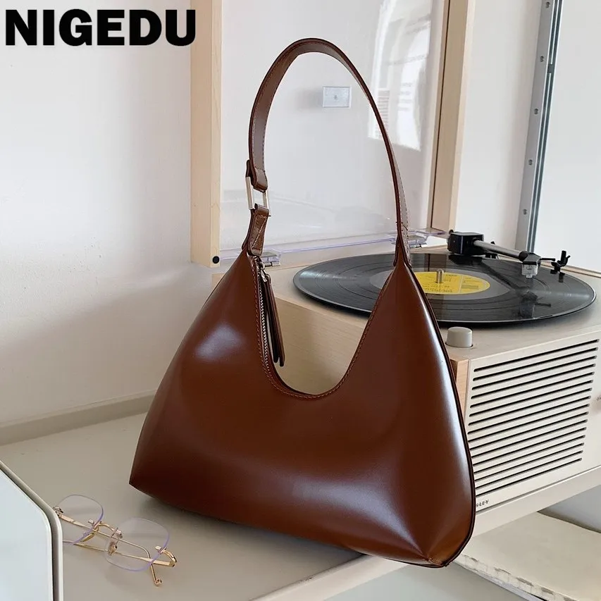 

Brand Designer Zipper Handbags for Lady Fashion female Shoulder Bag Small PU Leather Casual Hobos Bags Korean Axillary bag bolsa