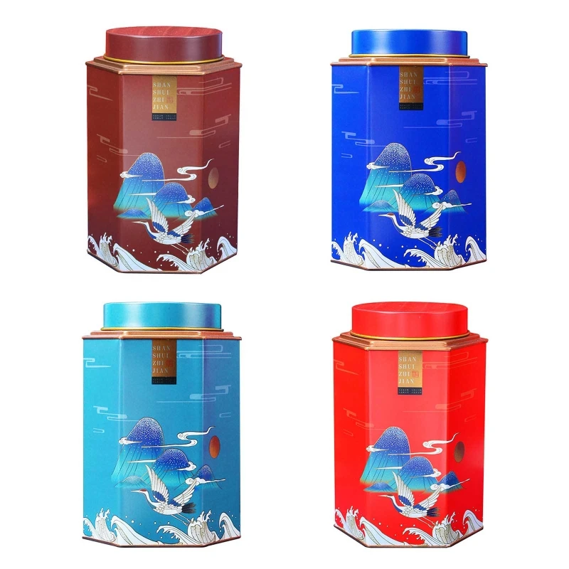 

Tea Storage Container Tea Tins Chinese Style Tea Storage Jar for Tea Coffee Candy Chocolate Sugar Spices 4 Colors Choose