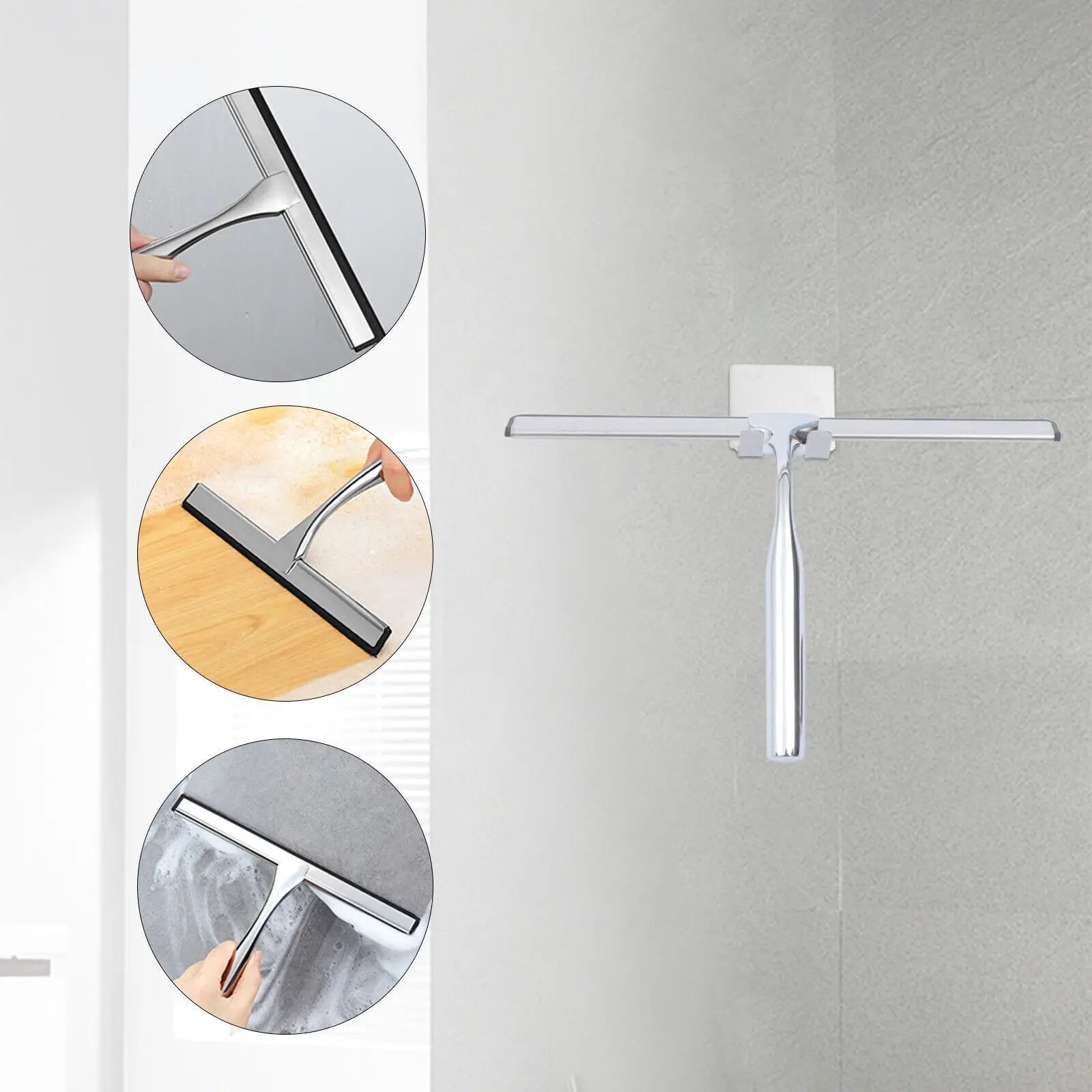 

Stainless Steel Glass Wiper With Hook Bathroom Wiper
