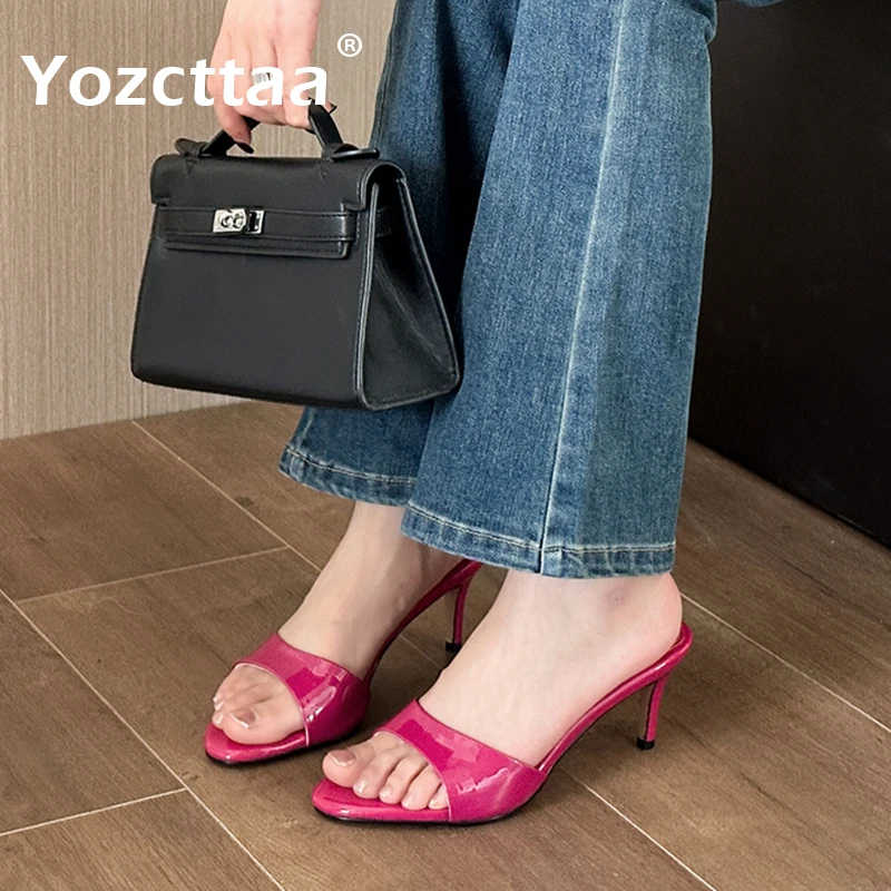 Женские мюли Yozcttaa размер 34-40 модные женские на высоком каблуке искусственная
