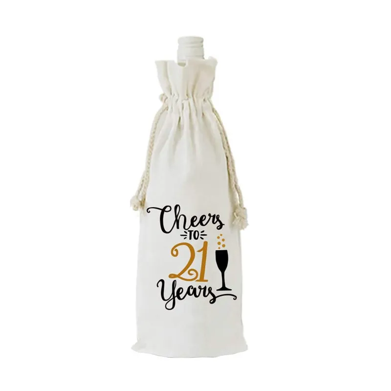 

Cheers to 21 Years Funny 21th Birthday Wine Bottle Bags Party Decorations Supplies Present for Girls, Friend, Sister, Brother