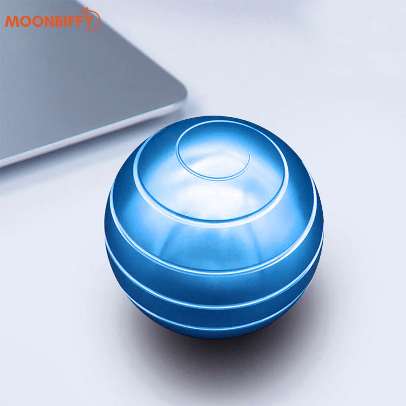 

40mm Fidget Toys Desktop Stress Relief Metal Aluminum Alloy Decompression Hypnosis Rotary Gyro Fingertip Kinetic Round Spinner