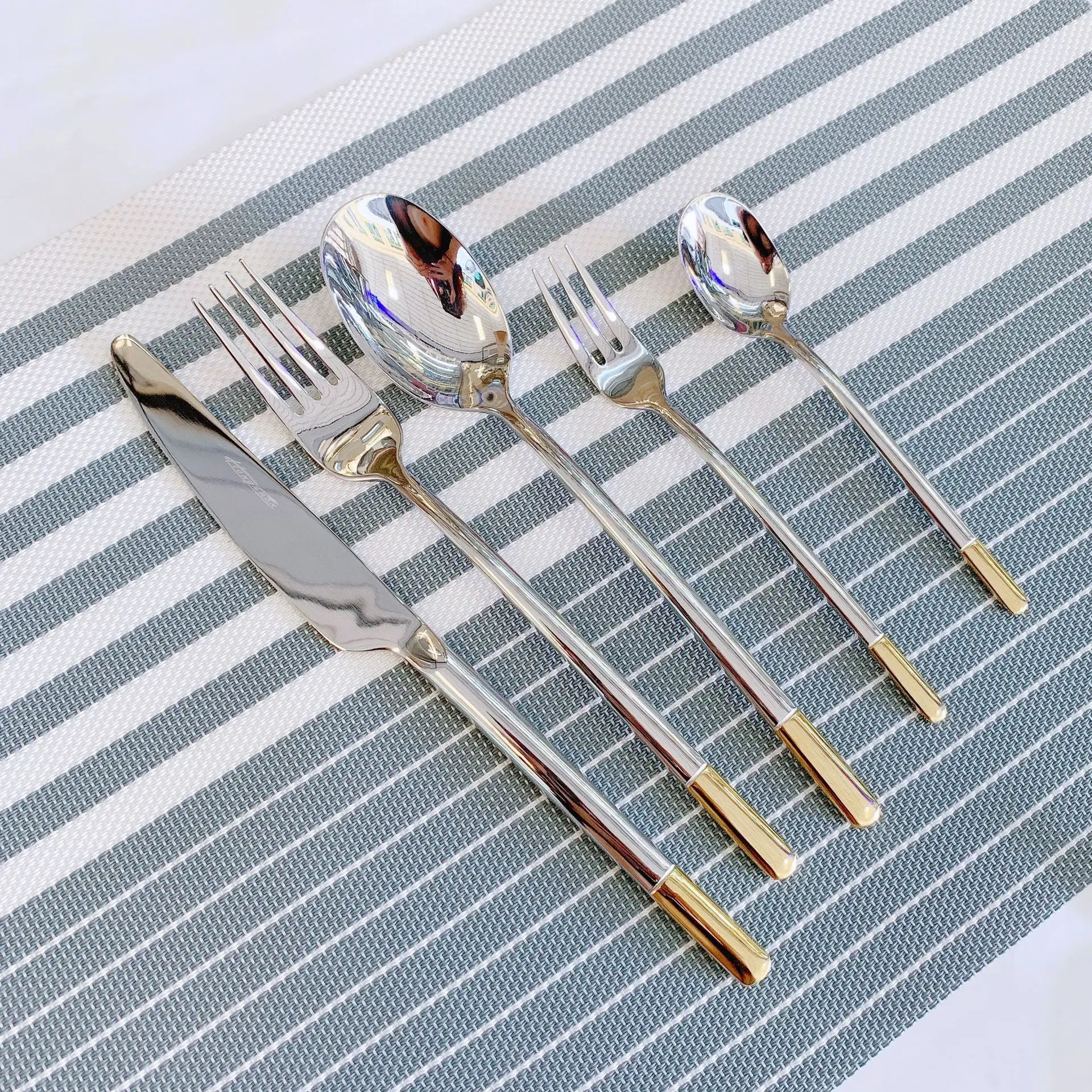 

304 Stainless Steel Knife, Fork, Spoon, Gold Knife Fork Gold-plated Tableware, Hotel Supplies, Western Restaurant Knife and Fork