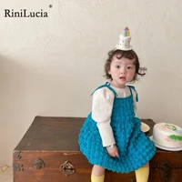 rinilucia girls dress suit 2022 spring lovely princess clothes set girls clothes outfits korea style girls strap dress sets