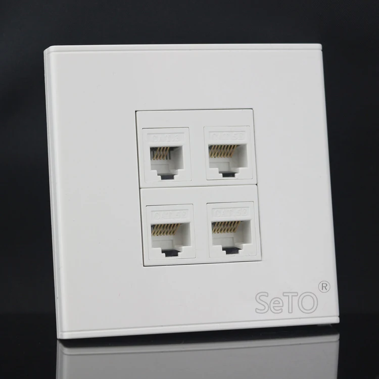 SeTo 86 Тип Три RJ45 Cat5e сеть и один RJ11 Cat3 телефонная панель настенная розетка кейстон