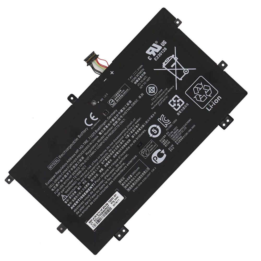Новый аккумулятор для ноутбука MY02XL HP Slatebook x2 10-H010NR TPN-Q127 721896-1C1 722232-001 7 4 в 21 Втч SHUOZB |