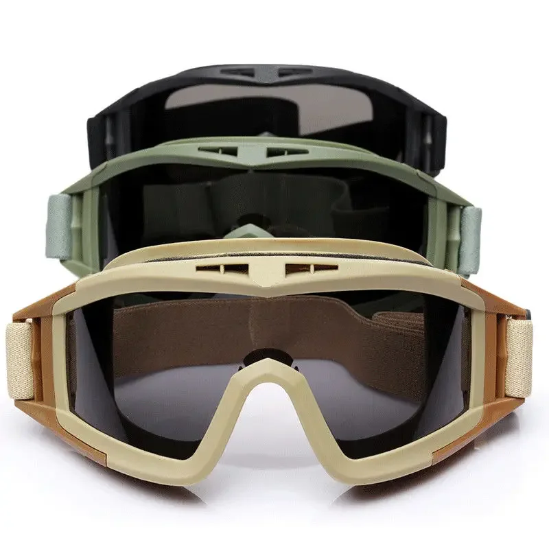 

Tactical Goggles 3 Lens Windproof Military Army Shooting Hunting Glasses Eyewear Outdoor CS War Game Airsoft Paintball Glasses