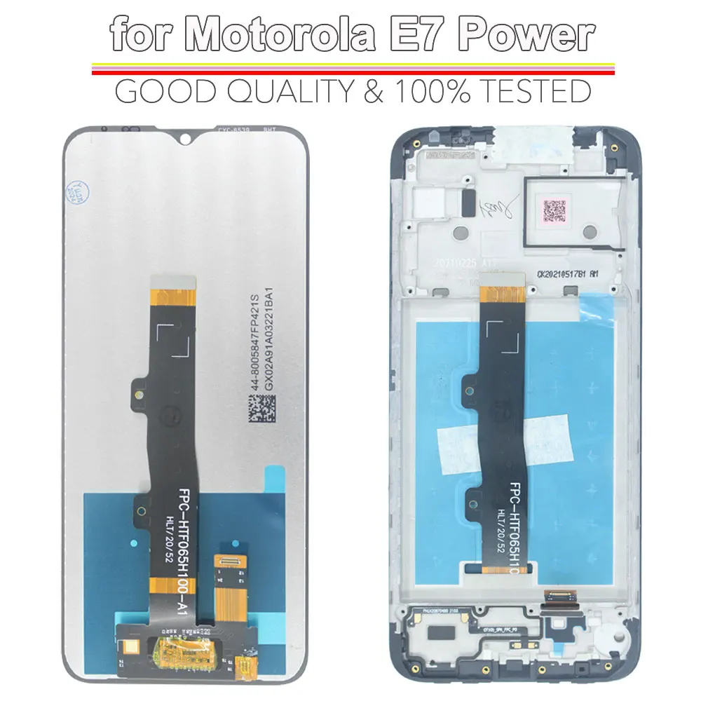 Фото Подходит для Motorola Moto E7 Power: компонент цифрового преобразователя сенсорного экрана LCD, комплект для ремонта задней крышки LCD-дисплея. №3