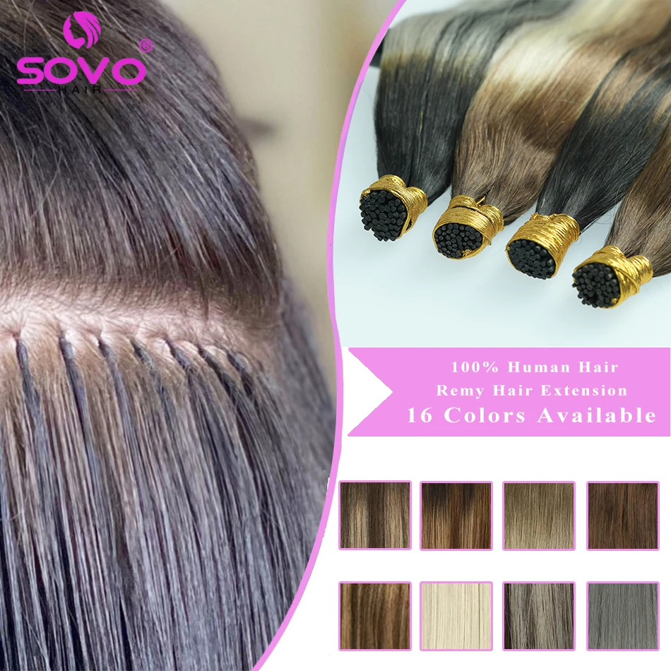 Itip Human Hair Extensions Highlights 50 Strands Keratin Capsule Brown Mixed Platinum Blonde I Tips Remy Hair Straight Stick Tip
