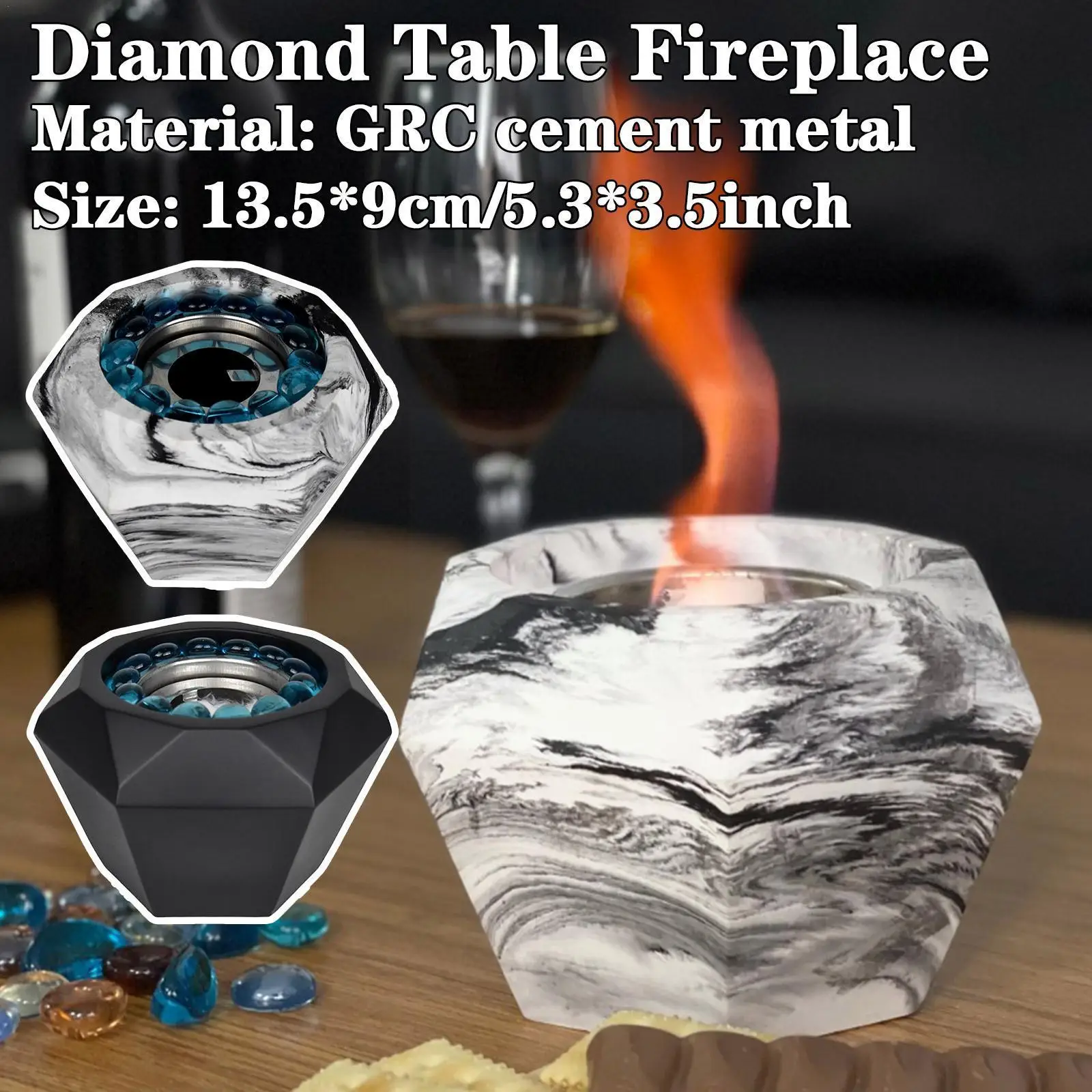

Portable Desktop Fireplace Tabletop Fire Pit Bowl Fireplace Indoor Ring Top Fire Table Table Fireplace Mini Pit Fire Fire P G3r3