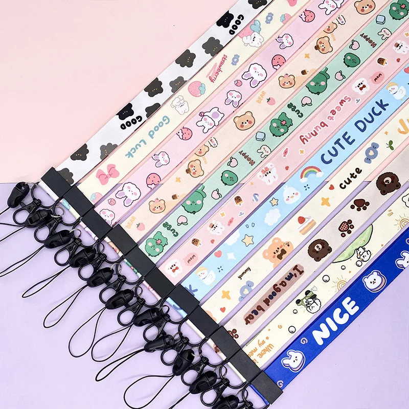 Cartoon Durable Long Cellphone Lanyard Straps Keys Chain ID Cards Holder Camera Flower Phone Neck Strap