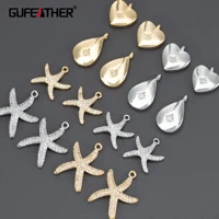 gufeather ma76jewelry accessoriesnickel free18k gold rhodium platedcopperzirconcharmsjewelry makingdiy pendants6pcslot