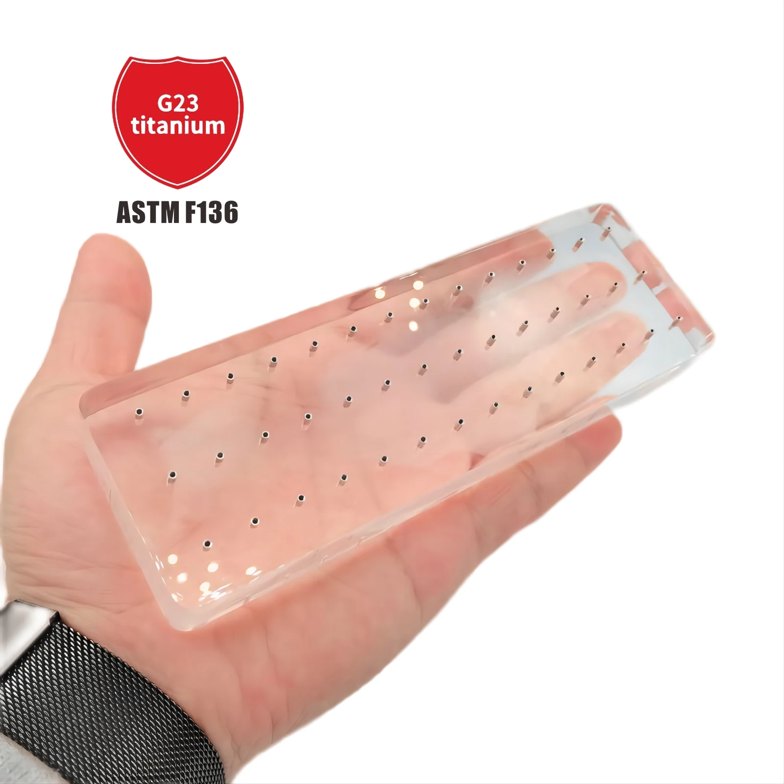 42-Hole Acrylic Display Stand High-Transparent Material Suitable For 14g/16g External Tooth Puncture Jewelry Plus 47 Nails