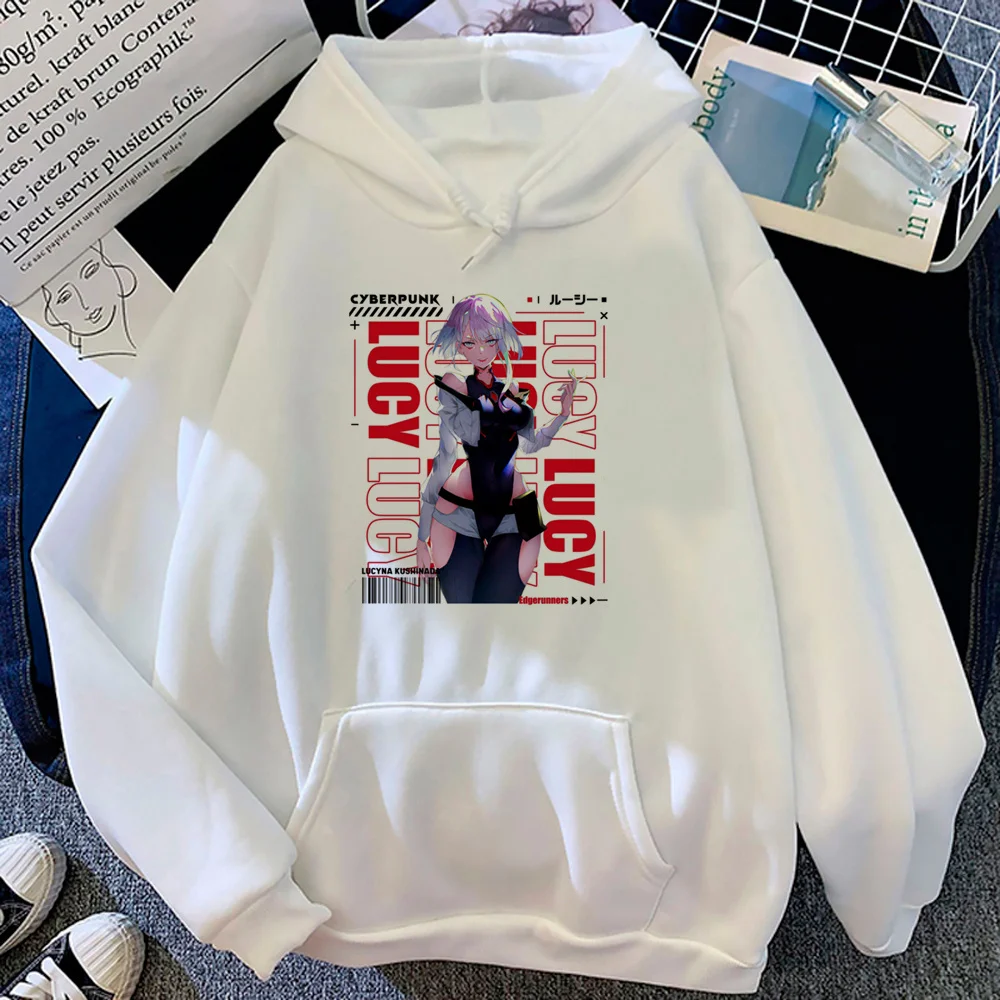 

Худи Cyberpunk Edgerunners для женщин, корейский стиль, готический Аниме Топ с длинным рукавом, женские свитера в стиле аниме
