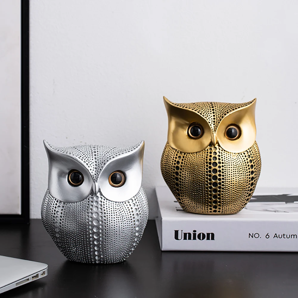 

Owl Statue for Decoration Home Accessories Animal Model Resin Sculpture Nordic Art Office Desk Decor Figurines for Indoor Gifts