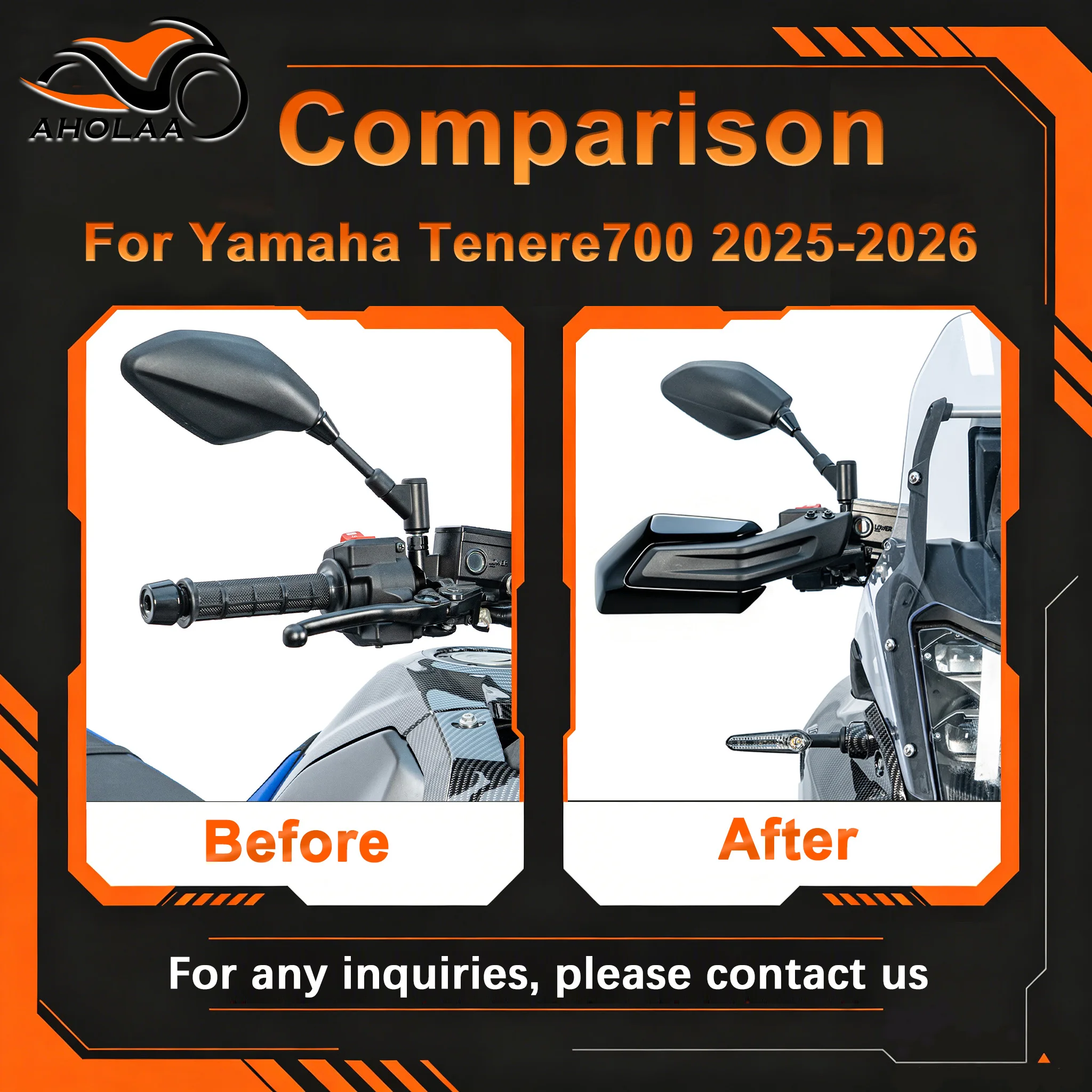 Фото Новые защитные накладки на руль (2025-2026) для Yamaha Tenere 700 (4 шт., без аксессуаров) №1