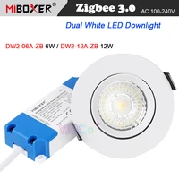miboxer zigbee 3 0 6w12w dual white led downlight round ceiling light ac100240v panel lamp zigbee 3 0 remoteappvoice control