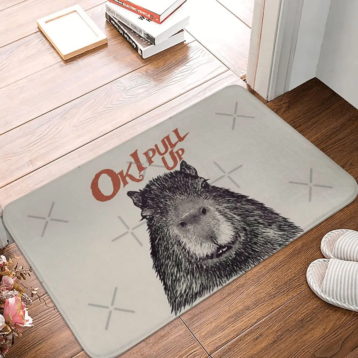 

Capybara - Ok I Pull Up 60x40cm Carpet Polyester Floor Mats Holiday Practical Outdoor