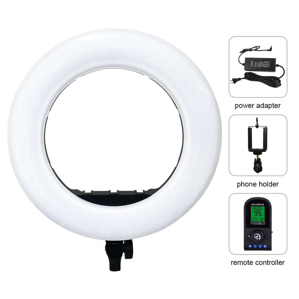 

Yidoblo AX-480EII Camera Photo Studio Phone Video 18inch 240PCS LED Ring Light Warm & Cold Color Ring Lamp +Tripod + Handbag