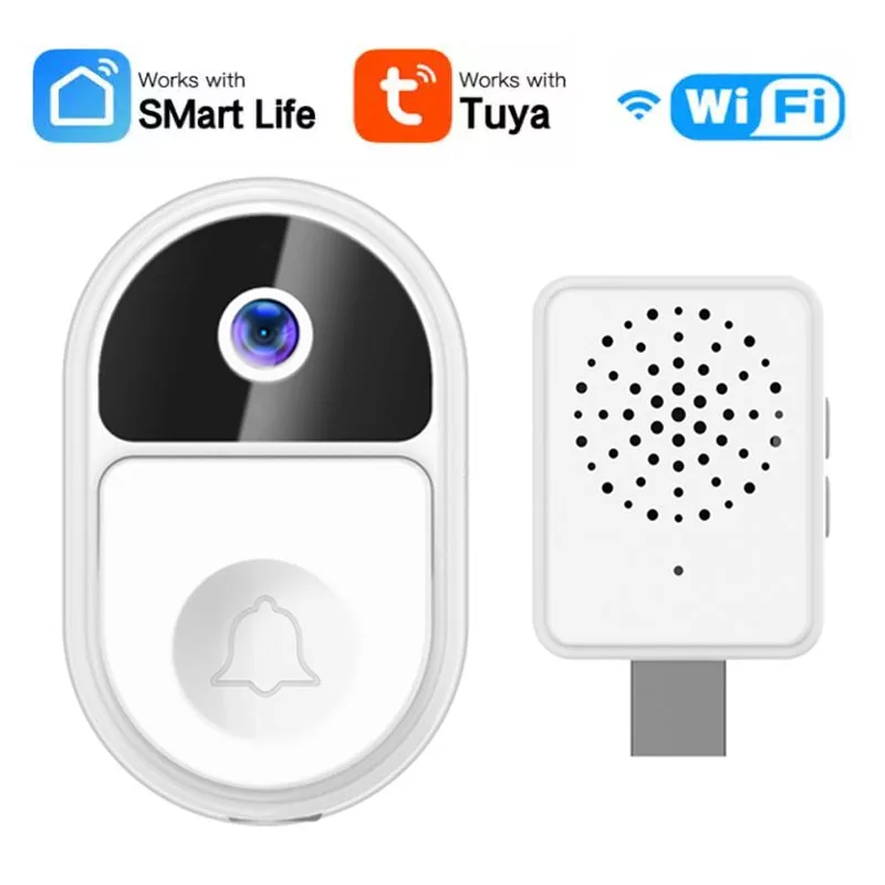 

Умный беспроводной дверной звонок с Wi-Fi, уличная камера HD, дверной звонок с ночным видением 720P, Видеозвонок Tuya, умный дверной звонок для дома