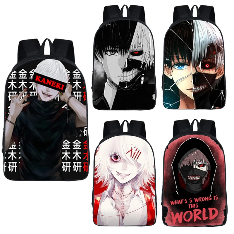 

Anime Tokyo Ghoul Backpack For Teenager Children Large Capacity School Bags Cartoon Tokyo Ghoul Kaneki Ken Kids Portable Bookbag