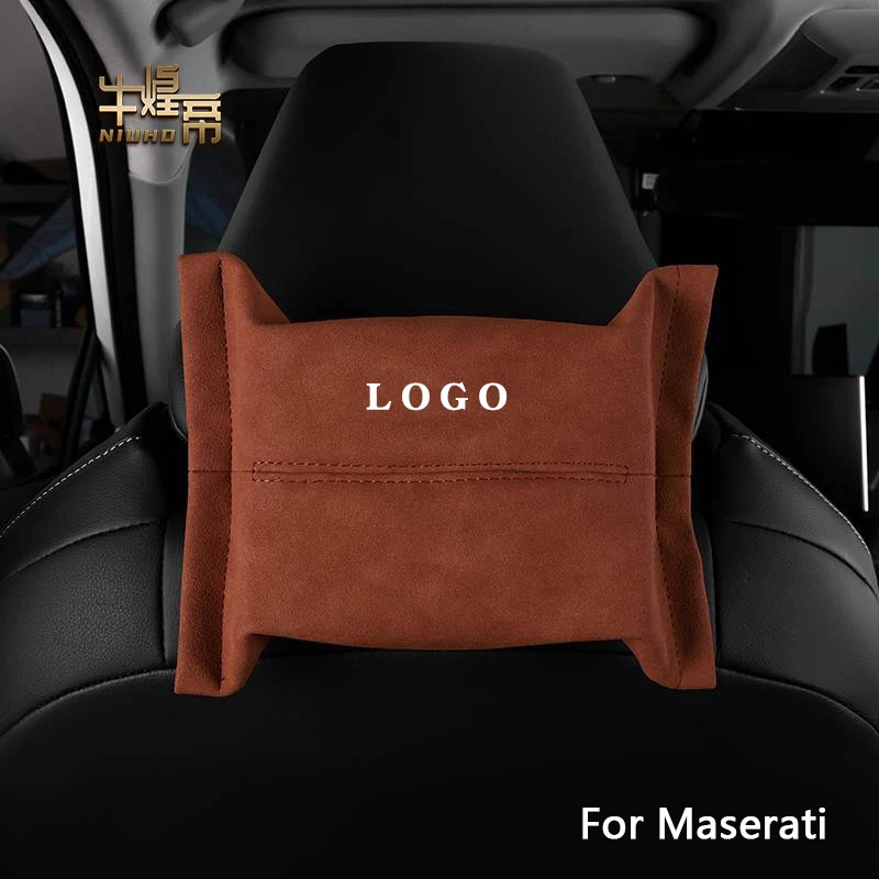 

Car Suede Tissue Bag Protector Cover For Maserati Ghibli GranTurismo Levante Coupe Car Seat Back Tissue Box Interior Accessories