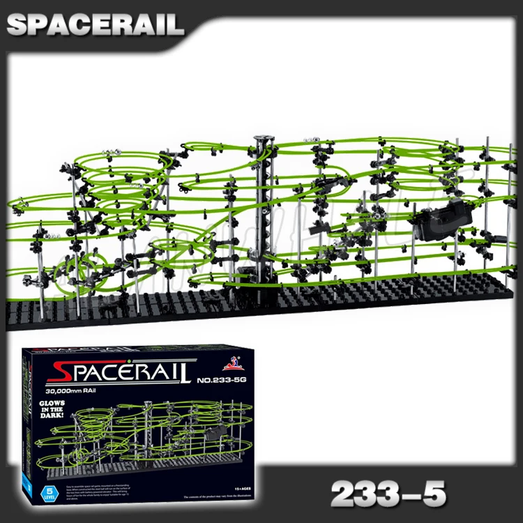 

3000cm Rail Level 5 Marble Run Night Luminous Glow In The Dark Roller Coaster Model Building Boy Set Maze Rolling ball Sculpture