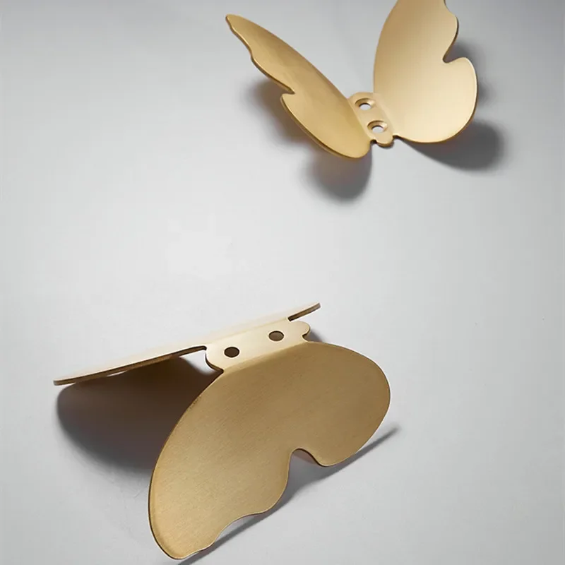 Твердые латунные крючки для ванной комнаты с бабочками полотенец настенные