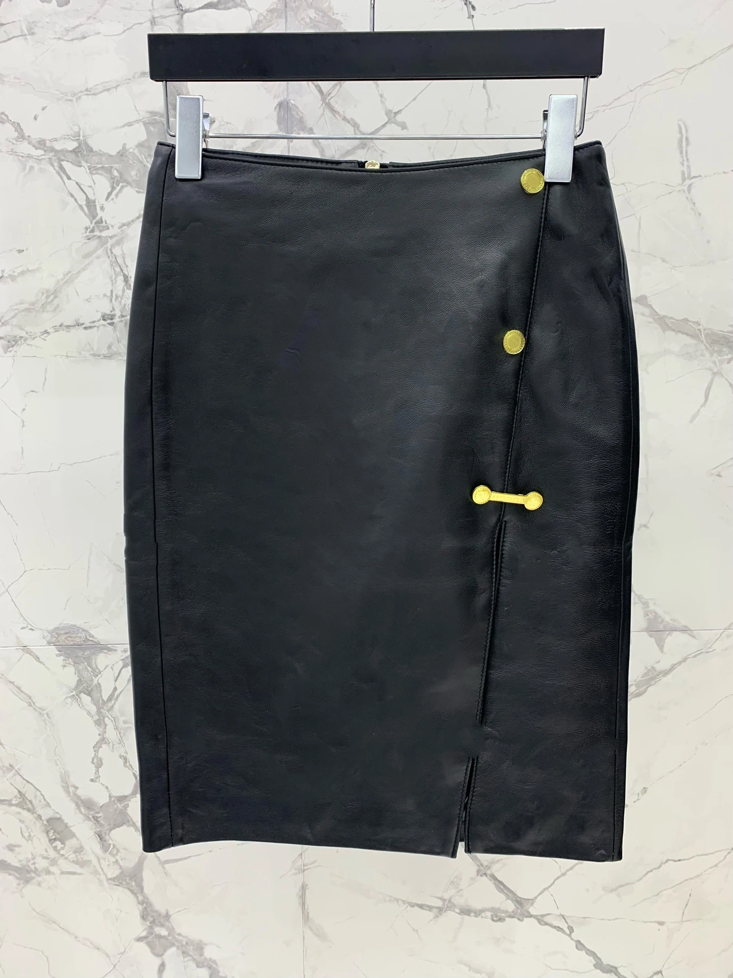 10 26 KlasonBell роскошный комплект из топа на молнии натуральной овечьей кожи с тонкими