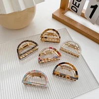 temperament clip hair clips for women alloy semicircle acetate fiber hollowed out accessories girls accessory korean new apparel