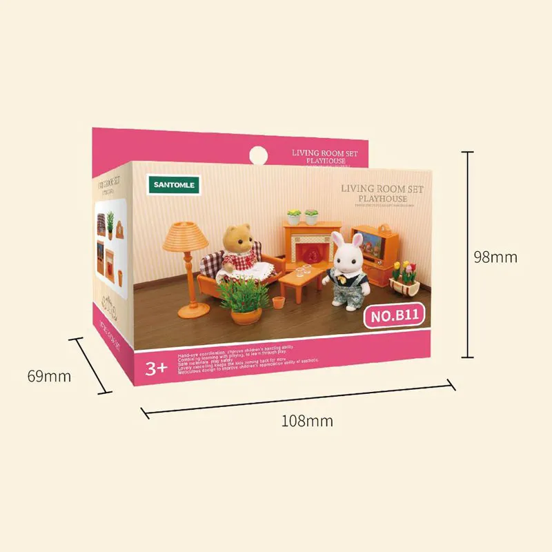 Миниатюрная мебель для гостиной тканевый диван камин ТВ модель миниатюрный