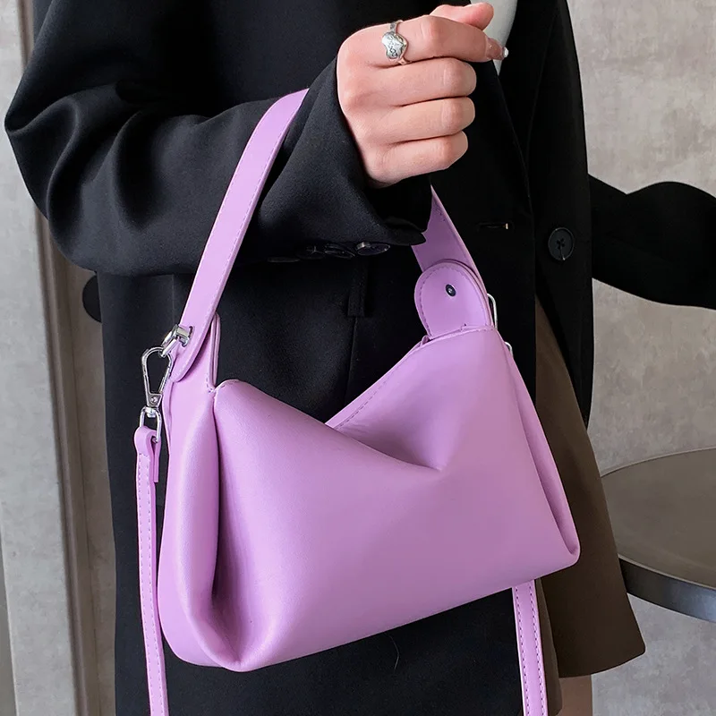 

2022 Solid Color Square Tote Bag New High-quality Pu Leather Women's Designer Handbag Luxury Brand Shoulder Messenger Bag