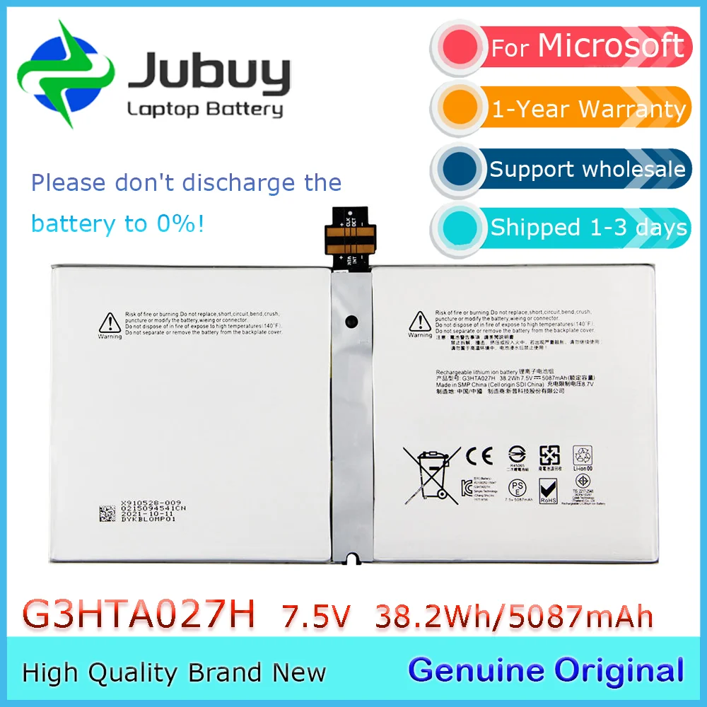 G3HTA027H Оригинальный аккумулятор для ноутбука 7 5 В 38 2 Втч Microsoft Surface Pro 4 1724 12 3 дюйма