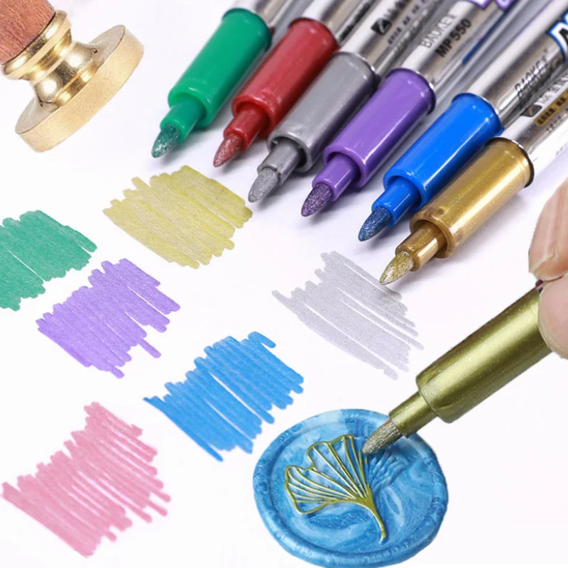 

Sealing Wax Seal Marker Pen Graffiti Wax Seal Waxing Coloring Diy Art Decoration Fireproof Paint Seal Special Coloring Pen