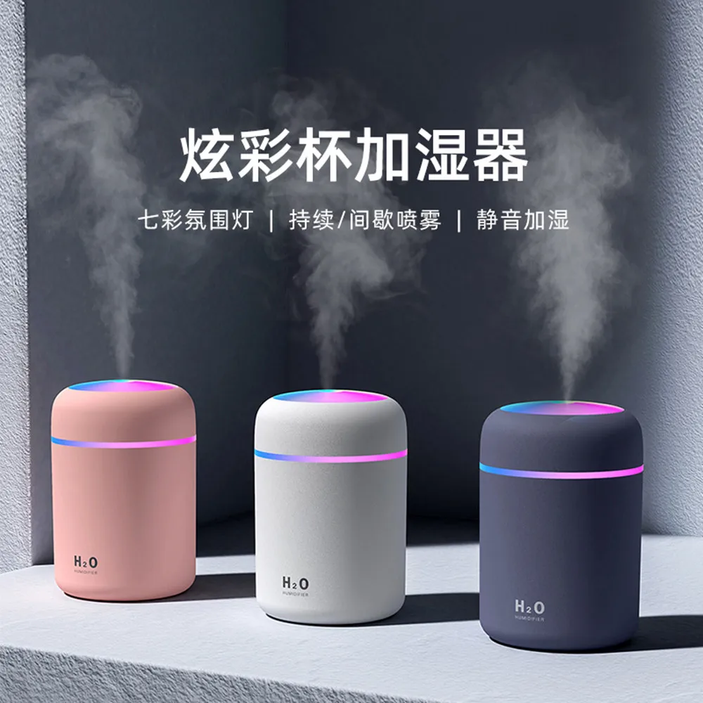 

Mini Creative Colorful Cup Desktop Home Car Humidifier Colorful Atmosphere Light Mute Humidification Aromatherapy Humidifiers