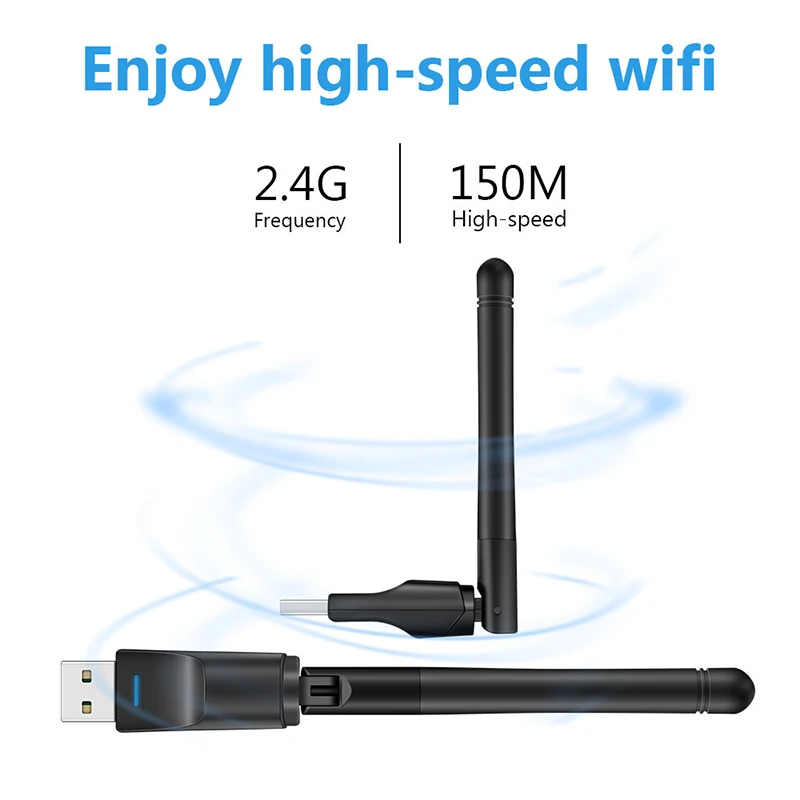 Фото MT7601 Mini USB Wi-Fi адаптер 150 Мбит/с Беспроводная сетевая карта RTL8188 Сетевая карта Wi-Fi приемник для ПК Настольный ноутбук 2,4 ГГц №3