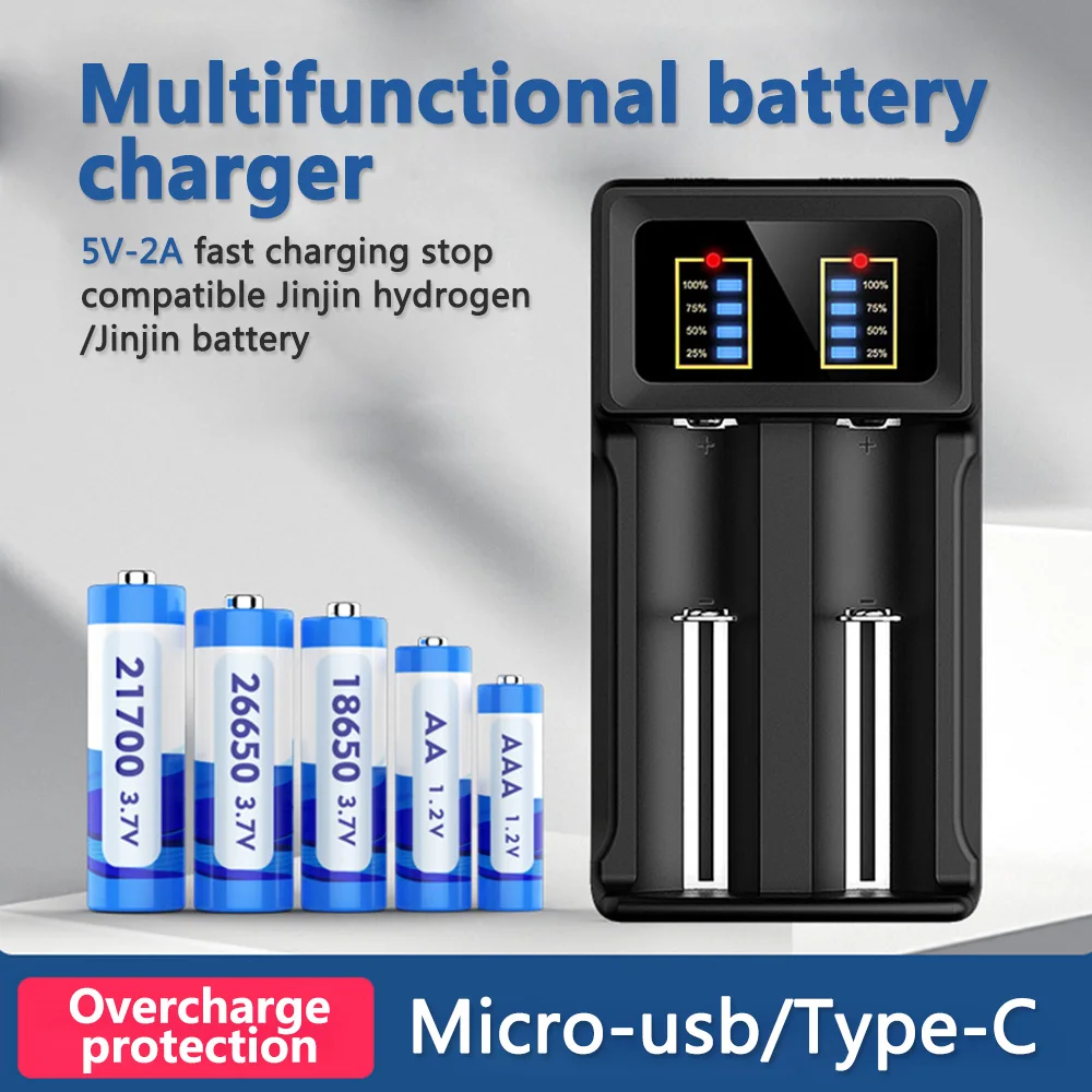 

Lii-202 100B Battery Charger, Charging 18650 1.2V 3.7V 3.2V AA / AAA 26650 10440 16340 25500 NiMH Lithium Battery Smart Charger