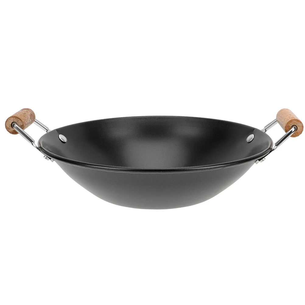 

Metal Daily Use Deep Frying Pan Daily Use Food Wok Metal Wok Home Supply for Daily Cooking Kitchen