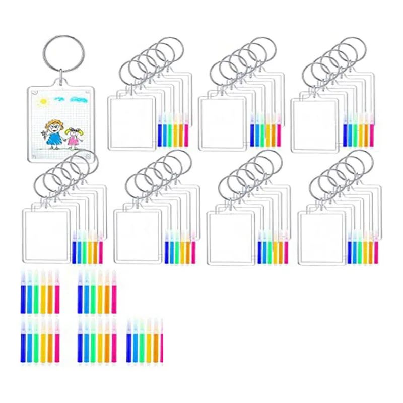 72Pcs DIY Keychain Making Kit Forkids Father's Day Classroom Crafts, For Classroom Paint Art