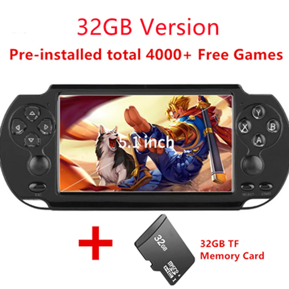 

Игровая консоль X9 Plus, эмулятор аркадных игр, портативная игровая консоль с двойным рокером, 5,1 дюйма, игровой контроллер для GBA FC, подарок для ...