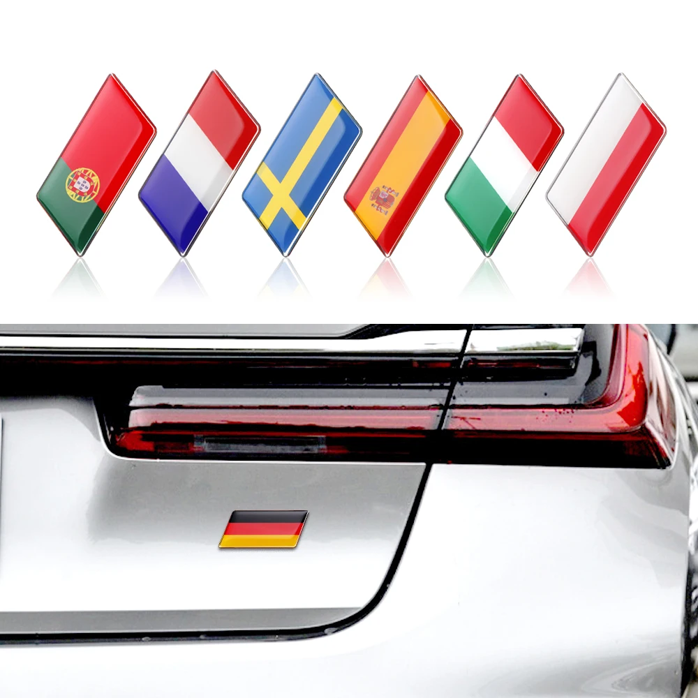 

3D Aluminum National Flag Logo Canada Greece Belgium America Turkey Czech Republic Spain Korea UK Badge Side Body Decor Stickers