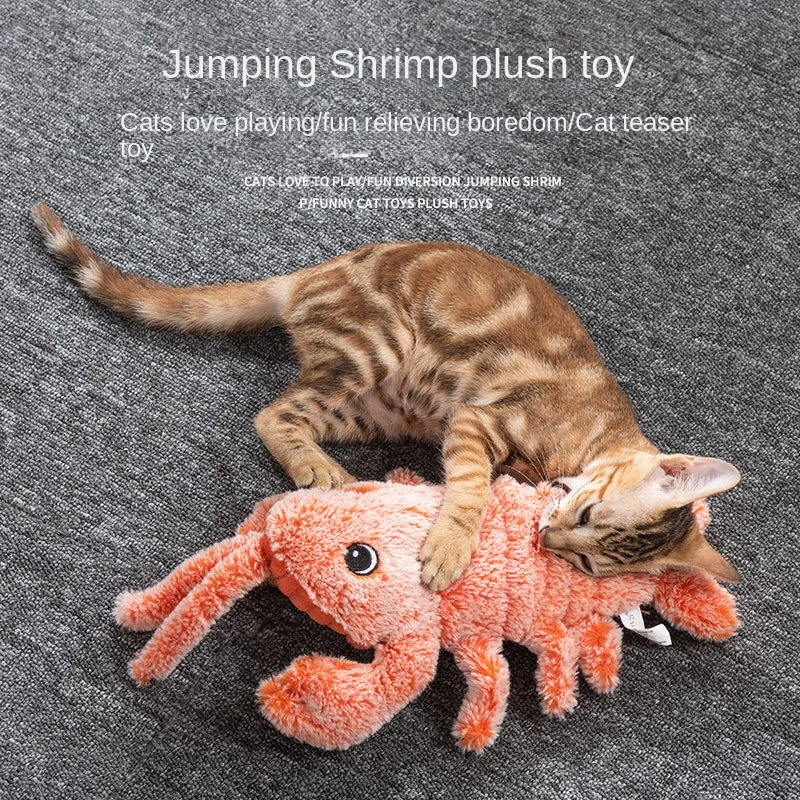 

Pet Toy Electric Simulation Jumping Lobster Electric Whale Usb Charging Molar Cleaning Plush Cat Toy